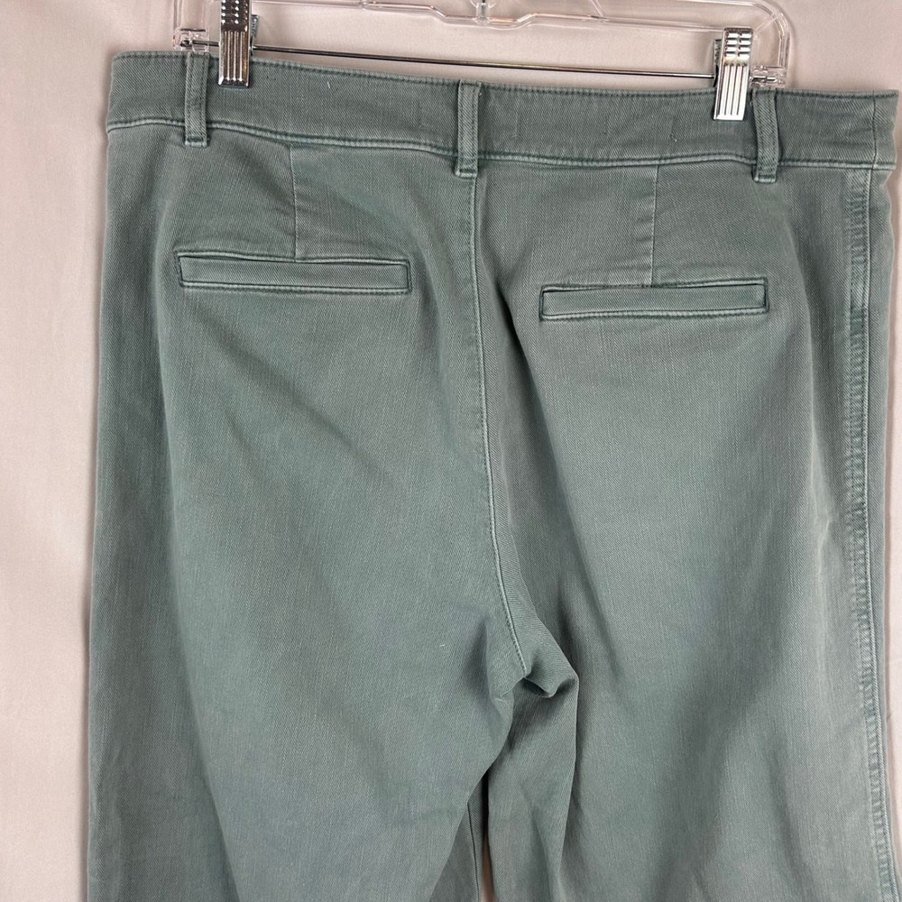 LOFT Palmer Wide Leg Pants Sage Green Utility Patch Pocket Trousers Womens 12 - Picture 6 of 9